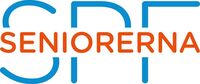 Logotyp för SPF Seniorerna med blå och orange text på vit bakgrund.
