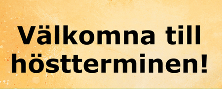 Informationsbild om höstterminens öppettider för Studiefrämjandet i Lund, dekorerad med svampar och blommor.