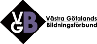 Logotyp för Västra Götalands Bildningsförbund med initialerna VGB i en svart diamant.