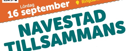 Affisch för evenemanget 'Navestad Tillsammans' den 16 september vid Ringdansens Centrum.
