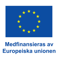 EU-flagga med texten 'Medfinansieras av Europeiska unionen' under.