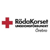Logotyp för Röda Korsets Ungdomsförbund Örebro med röd kors-symbol och svart text.