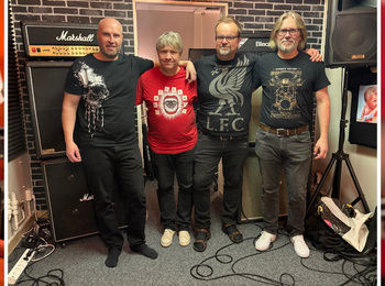 Bandet Chatterbox i sin replokal.