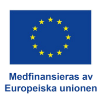 EU-flagga med texten 'Medfinansieras av Europeiska unionen' under.