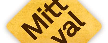 Gul skylt med texten 'Mitt val' i svart, placerad diagonalt mot vit bakgrund.