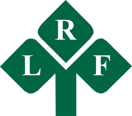 Grön logotyp med tre rutor som bildar ett träd, bokstäverna L, R och F i varje ruta.
