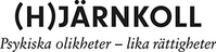 Logotyp för (H)järnkoll med texten 'Psykiska olikheter – lika rättigheter'.