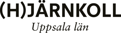 Logotyp med texten (H)JÄRNKOLL Uppsala län i svart mot vit bakgrund.