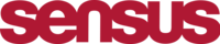 Logotyp med ordet 'Sensus' i stora, röda bokstäver mot vit bakgrund.