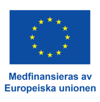 EU-flagga med texten 'Medfinansieras av Europeiska unionen' under.