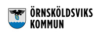 Logotyp för Örnsköldsviks kommun med en svart örn och blå vågor samt texten ÖRNSKÖLDSVIKS KOMMUN.