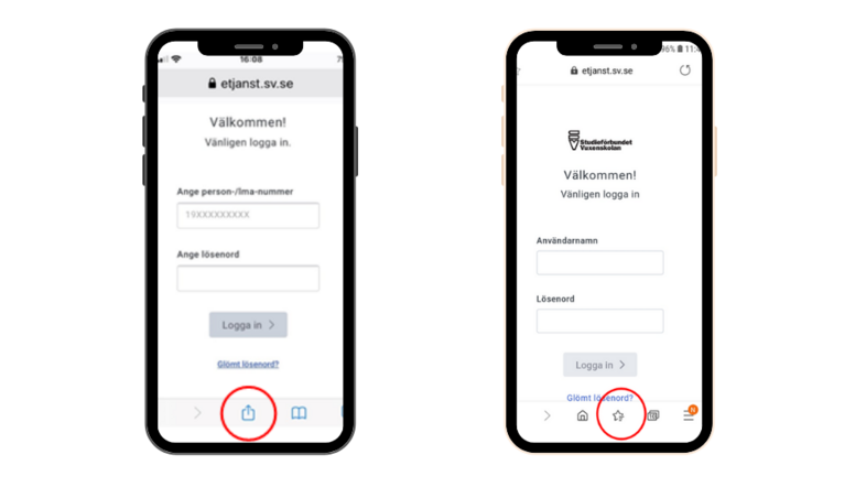 Mobilbilder med instruktioner.