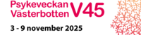 Textbild med information om Psykeveckan Västerbotten vecka 45, 3–9 november 2025.