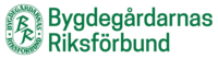 Logotyp för Bygdegårdarnas Riksförbund med grön text och emblem.