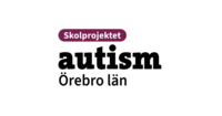 Logotyp med texten 'Skolprojektet autism Örebro län' på vit bakgrund.
