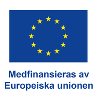 Europeiska unionens flagga med texten 'Medfinansieras av Europeiska unionen' under.