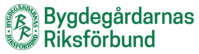 Logotyp för Bygdegårdarnas Riksförbund med grön text och emblem.