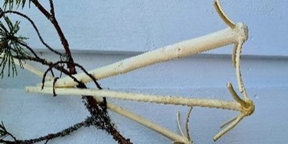 Tre grötkräklor gammaldags handgjord visp av trä 