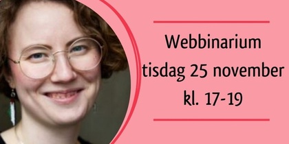 Affisch för webbinarium med bild på Irja Nilsson Nyberg och information om föreläsning om psykisk hälsa.