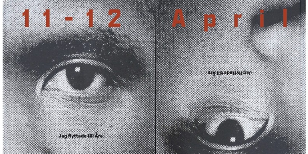 Affisch för evenemanget 'Jag flyttade till Åre' med Ulf Isacson, inklusive utställning, boksläpp och musik 11–12 april.