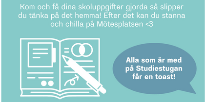 Affisch för Studierstugan i Mörsil med information om tid, plats och målgrupp för elever i årskurs 4–9.