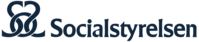 Logotyp för Socialstyrelsen med en stiliserad symbol och texten 'Socialstyrelsen'.