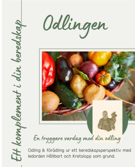 En korg med färska grönsaker som potatis, paprika, zucchini och lök på ett informationsblad om odling.
