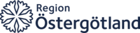 Logotyp för Region Östergötland med stiliserad blomma och text.