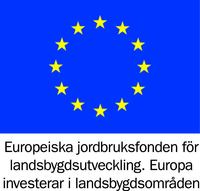 EU-flagga med text om Europeiska jordbruksfonden för landsbygdsutveckling.