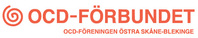 Logotyp för OCD-Förbundet med texten OCD-FÖRBUNDET och OCD-FÖRENINGEN ÖSTRA SKÅNE-BLEKINGE i orange.