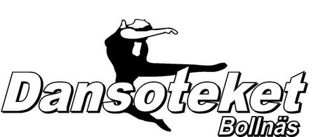 Logotyp med texten 'Dansoteket Bollnäs' och en siluett av en dansare i hopp.