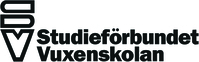 Logotyp för Studieförbundet Vuxenskolan med svart text och grafisk symbol till vänster.
