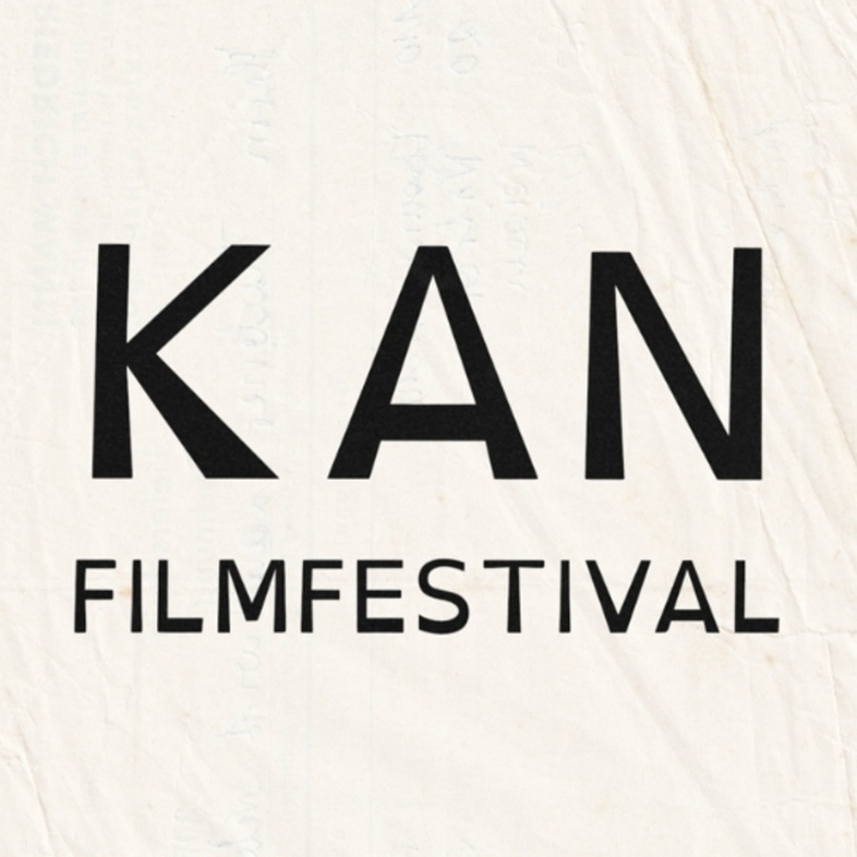 Svart text på vit bakgrund med orden 'KAN FILMFESTIVAL'.