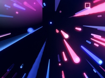 Texten 'FUB Talang' på en bakgrund med färgglada ljusstrålar i blått, rosa och lila mot svart.