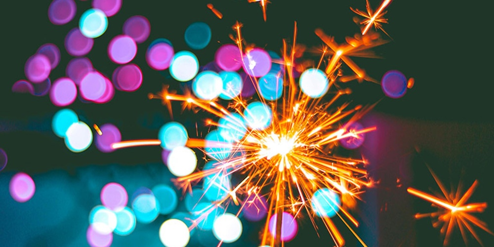 tomtebloss och fyrverkeri