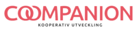 Logotyp för Coompanion med texten 'Kooperativ utveckling' under i svart.