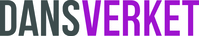 Logotyp med texten 'DANSVERKET' där 'DANS' är grå och 'VERKET' är lila.