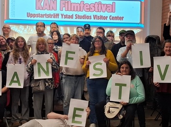 En gruppbild på de som deltog på uppstartsträff på Ystad Studios