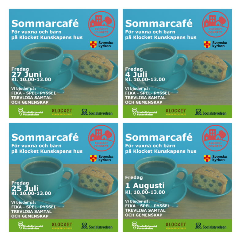 Flyers till sommarcafé i Klocket
