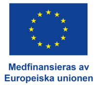 EU-flagga med texten 'Medfinansieras av Europeiska unionen' under.