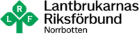 Logotyp för Lantbrukarnas Riksförbund Norrbotten med grön klöver och text.