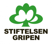Logotyp för Stiftelsen Gripen med grön symbol och svart text på vit bakgrund.