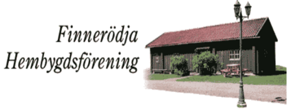Äldrehus och text Finneröjdas hembygdsförening