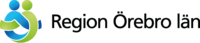 Logotyp för Region Örebro län med två stiliserade figurer i blått och grönt samt texten 'Region Örebro län'.