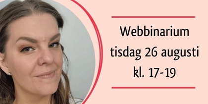 Affisch för webbinarium med Jill Faulkner, Hjärnkollambassadör, tisdag 26 augusti kl 17-19.