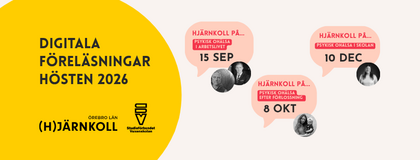 Affisch för digitala föreläsningar om psykisk ohälsa hösten 2026, med datum och teman.