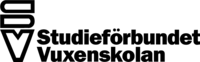 Logotyp för Studieförbundet Vuxenskolan med förkortningen SV i grafisk stil.