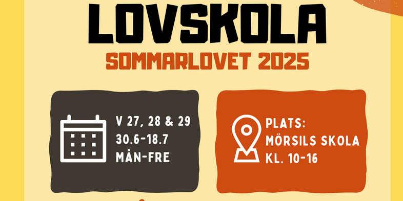 Affisch för Åre lovskola sommarlovet 2025 med information om datum, plats och aktiviteter för elever i årskurs 6–9.