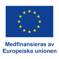 Europeiska unionens flagga med texten 'Medfinansieras av Europeiska unionen' under.