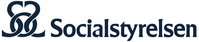 Logotyp för Socialstyrelsen med en stiliserad hjärtsymbol och texten 'Socialstyrelsen'.